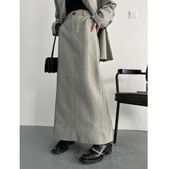 Long Sleeve Over Sized Two Piece Striped Business Suit for Women