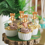 20-Piece Lot Cute Bear Food Picks Cake Dessert Hors D'oeuvres Appetizer Toothpicks Fruit Forks Birthday Party Baby Shower Christmas Decoration Supplies