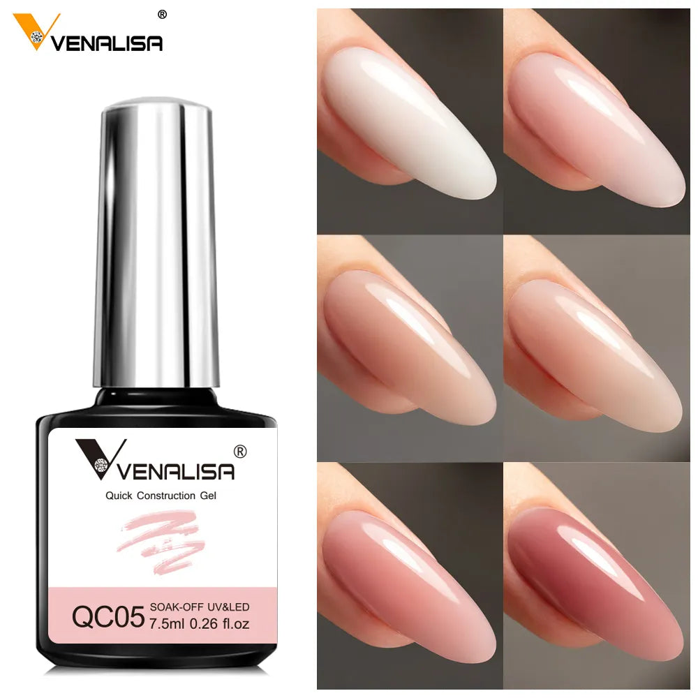 Quick Construction Nail Gel Semi Transparent Jelly Color Nail Gel Polish Strengthener Soak Off UV LED Nude Pink Gel