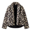 Padded Jacket Women Leopard Short Luxury Y2K Vintage Chic Warm Winter Coat Outerwear