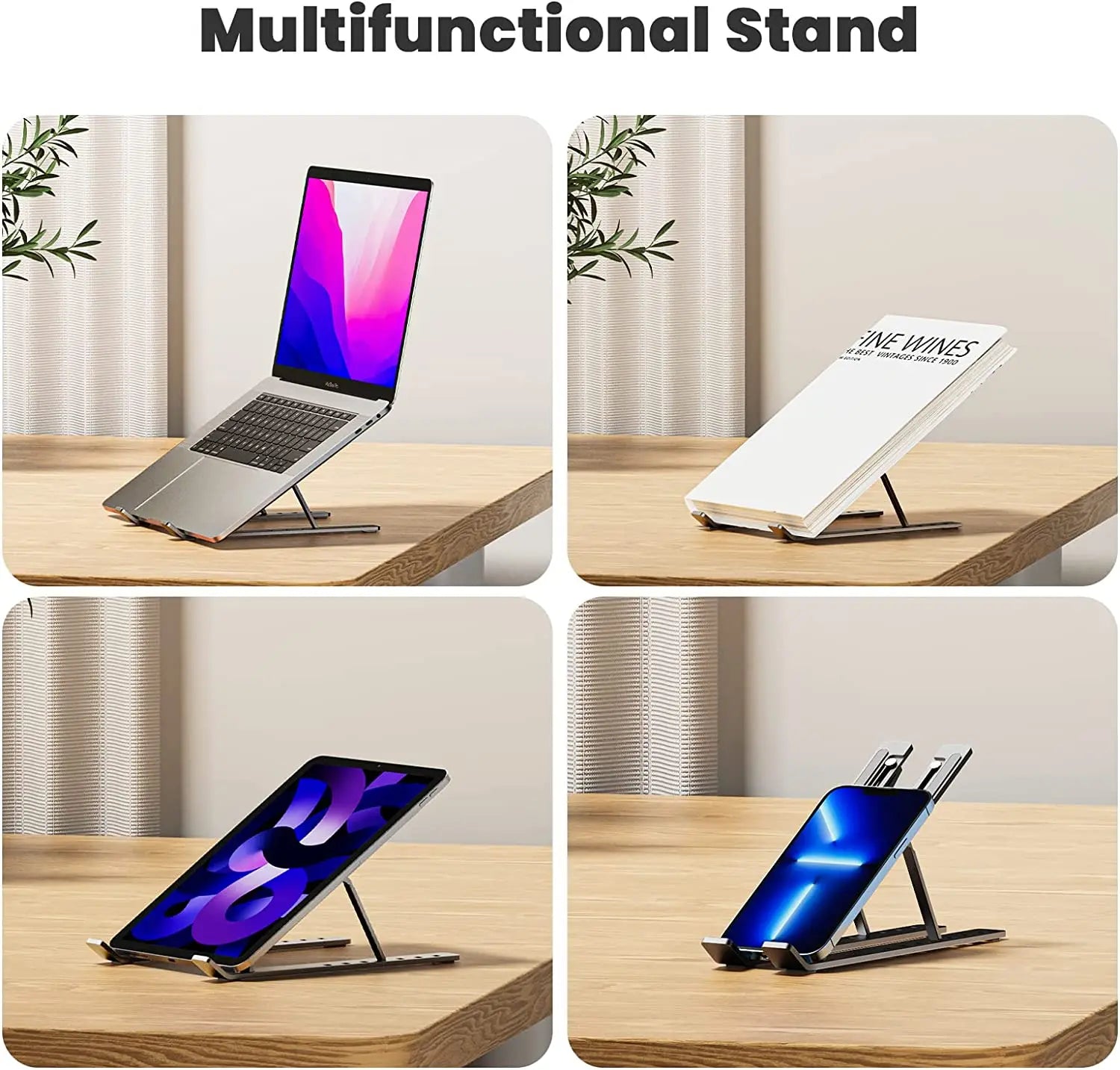 Portable Laptop Stand Aluminum Notebook Holder Foldable for 9 To 15.6 Inch Laptops Bracket for Macbook Air Pro Dell Lenovo