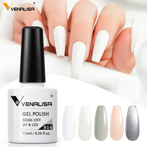 2-Pieces x 7.5ml Nude Color Gel Base Coat & No-Wipe Top Coat Soak Off UV LED Gel Nail Polish Cosmetics Nail Art Manicure Nail Varnish