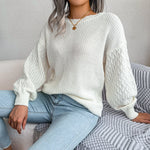 Women's Casual Lantern Long Sleeve Knit Pullover Autumn Winter Sweaters