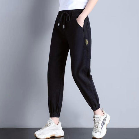 High Waist Stretch Jeans Women Vintage Ankle Length Denim Casual Comfortable Fashion Trousers