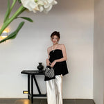 Satin Wide Leg Pants Long Floor Casual Pants Women's Spring Summer Trousers