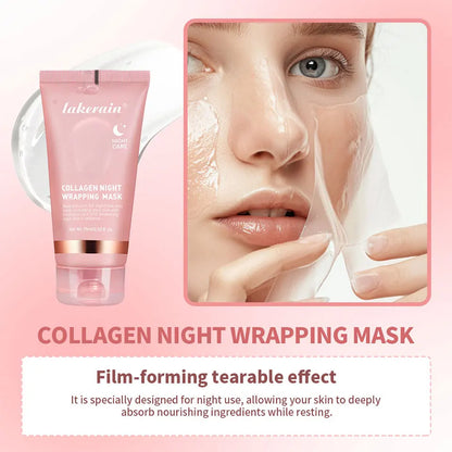 Night Collagen Wrapping Mask – Rejuvenation, Moisturizing & Brightening Face Mask for Glowy, Elastic Skin