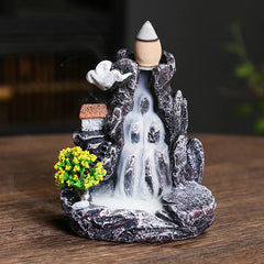 Mountain Waterfall Backflow Incense Burner Incense Holder Home Decor Aromatherapy Ornament Incense Cones with Backflow Incense Cones