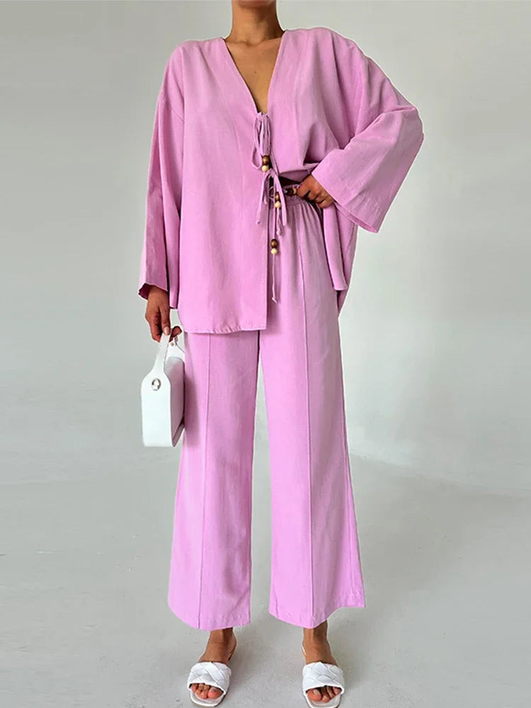 pant suit pink