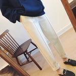 Women's Autumn Winter Warm Thick Pants High Waist Ankle-Length Chic Trousers