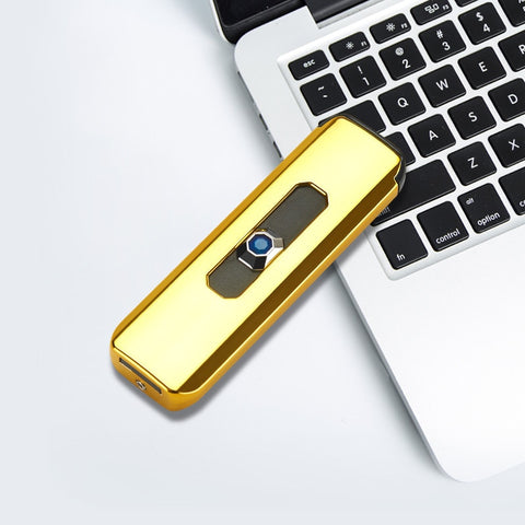 USB Rechargeable Lighter Electronic Windproof Flameless LED Power Indicator Portable Tool