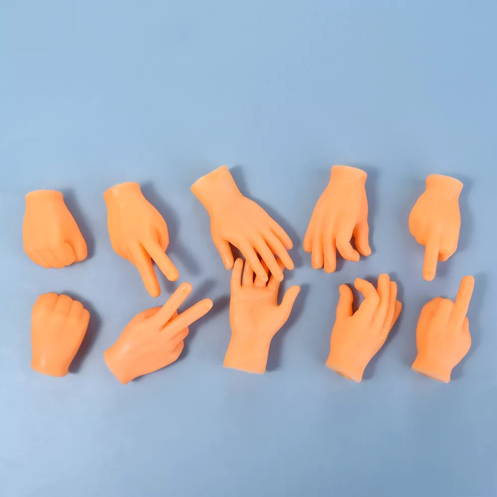 2-Pack Funny Middle Finger Tiny Hands Creative Rubber Finger Hands for Finger Mini Puppets Small Hand Model Toys