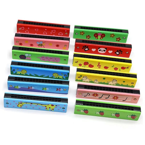 Harmonica Kids Wooden Musical Instrument Toy Early Education Music Teaching Aid Kindergarten Beginner Gift