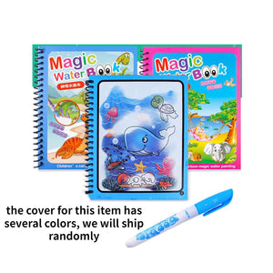 Magic Reusable Water Coloring Book For Children Montessori Toys Drawing Book For Kids Unicorn Dinosaur Animal Ocean Universe Cartoon Early Education Toys for Kids