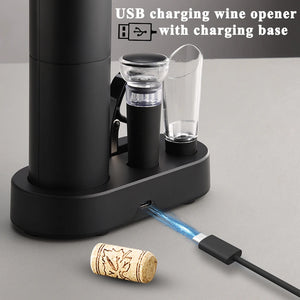 Electric Wine Bottle Opener Automatic Wine Corkscrew Rechargeable Wine Opener with Charging Base Wine Opening Tools