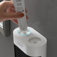 Wall Mountable Automatic Toothpaste Squeezer Toothpaste Dispenser Magnetic Toothbrush Holder Toothpaste Rack Bathroom Accessories