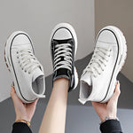 High-Top Lace-Up Casual High Platform Canvas Sneakers Non-Slip Running Shoes Wear Resistant Vulcanized Shoes