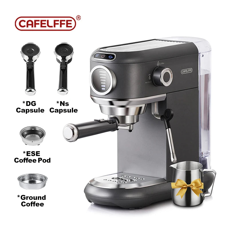 Cafeliffe espresso machine with accessories on a white background
