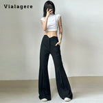 Women's Retro Casual Loose Flare Pants High Waist Flare Trousers Y2K