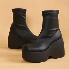 Chunky Platform Ankle Boots black