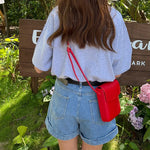 Small Shoulder Bag PU Leather Crossbody Messenger Bag Mini Sling Bag Casual Phone Purse Handbag Wallet