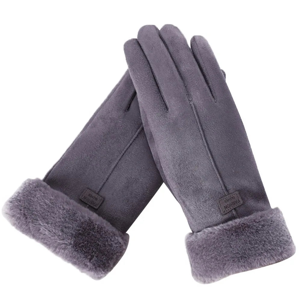 Women's Winter Touchscreen Gloves with Faux Fur Lining