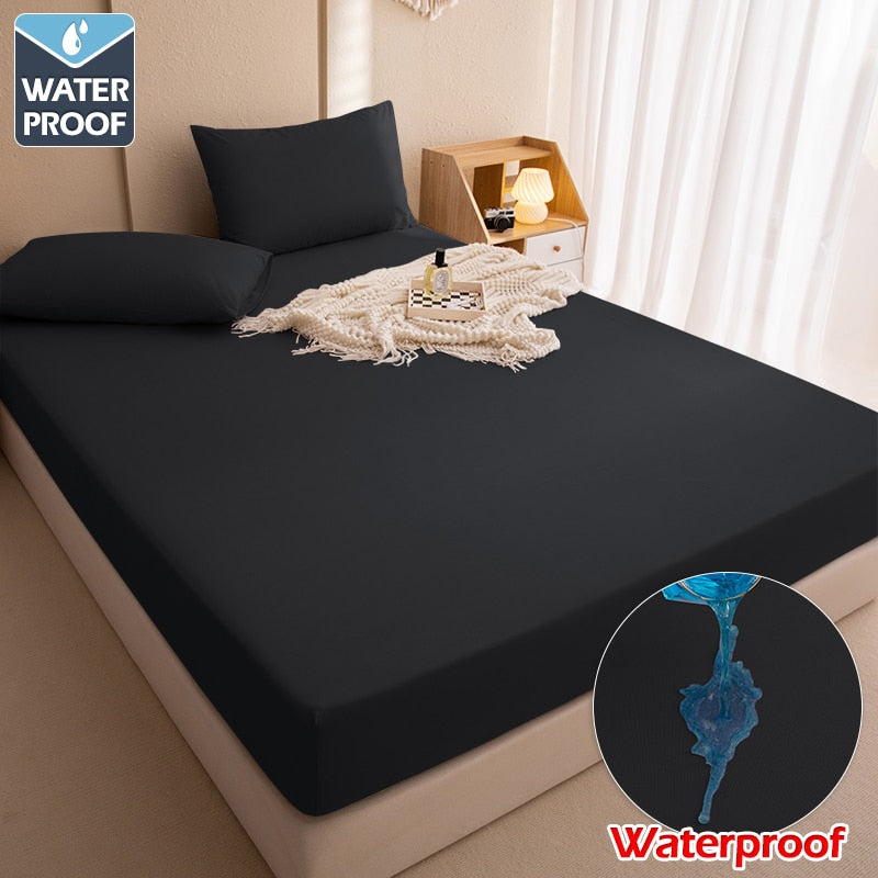 Waterproof Bed Cover Fitted Mattress Protector Anti-slip Adjustable Mattress Cover