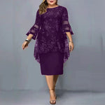 Luxury Elegant Embroidered Floral Plus Size Evening Party Wedding Guest Dress