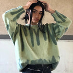Women's Fashion Sweater Oversized Long Sleeve Knitwear Loose Fit Ladies Y2K Pullover Crew Neck Knitted Top