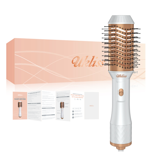 Electric Ion Blow Dryer Brush Dries Straightens Curls Hair Professional Styling Tool