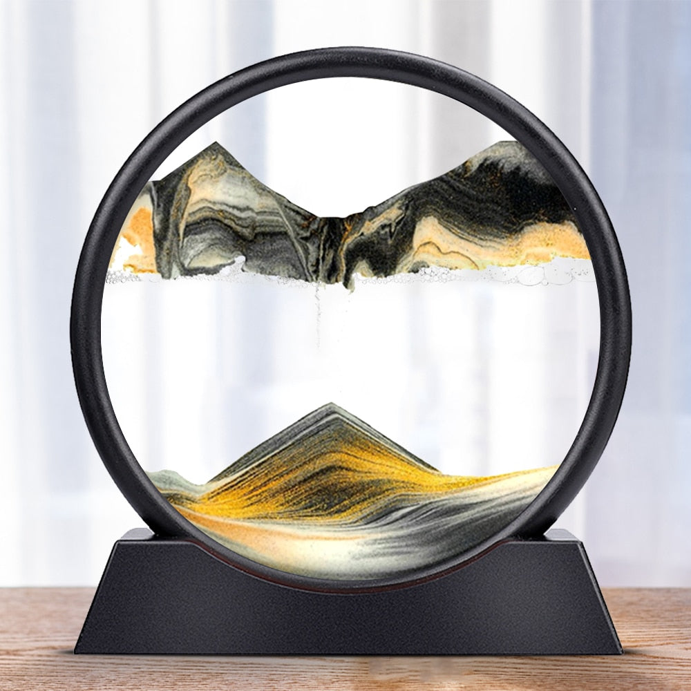 Moving Sand Art 3D Hourglass Frame Deep Sea Sandscape In Motion Home Decor