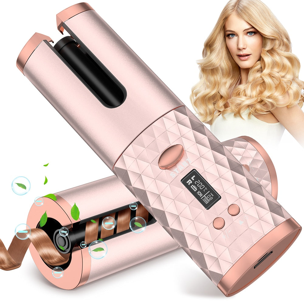 Professional Iron Hair Curler USB Rechargeable Rotating Hair Styling Tools