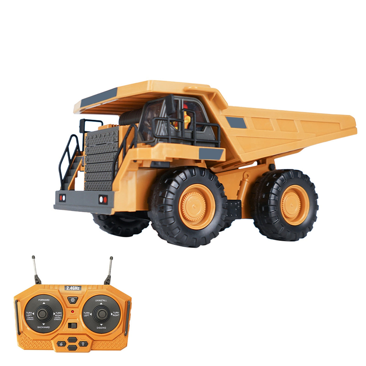 RC Excavator Bulldozer Vehicle Kids Educational Remote Control Construction Toy Gift