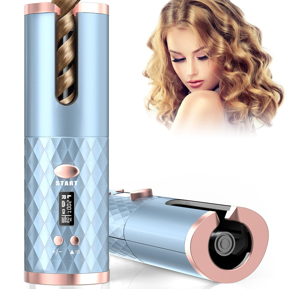 Professional Iron Hair Curler USB Rechargeable Rotating Hair Styling Tools