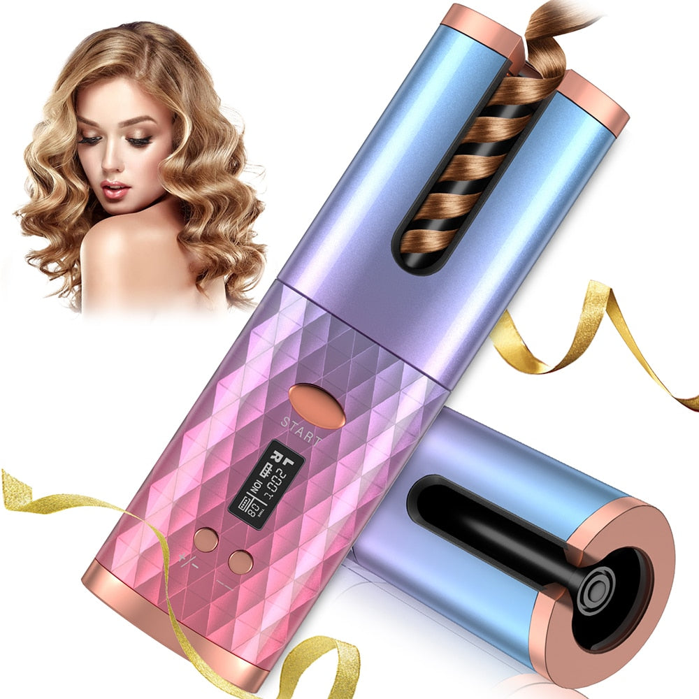 Professional Iron Hair Curler USB Rechargeable Rotating Hair Styling Tools