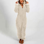 Women's Long Sleeve Hooded Jumpsuit Pajama Sleepwear