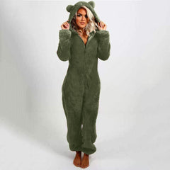 Women's Long Sleeve Hooded Jumpsuit Pajama Sleepwear