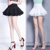 Women's Girls High Waist Pleated Summer Double-Layer Mini Skirt Chiffon Stretchy Fabric Skirt