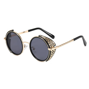 Retro Round Steampunk Sunglasses UV400 Unisex