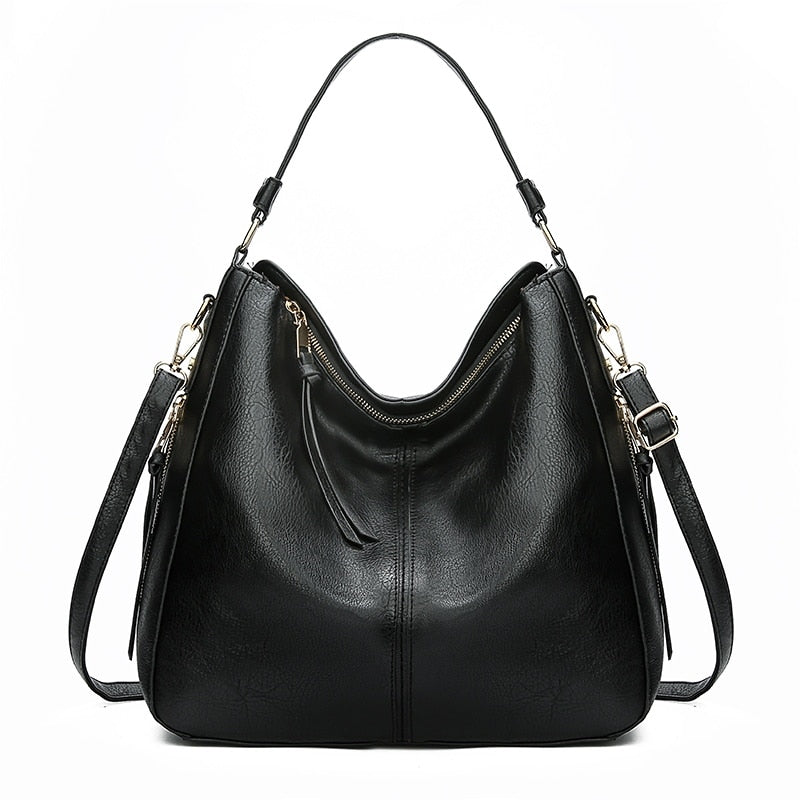 Faux Leather Women Hobo Bag Large Capacity Shoulder Bag