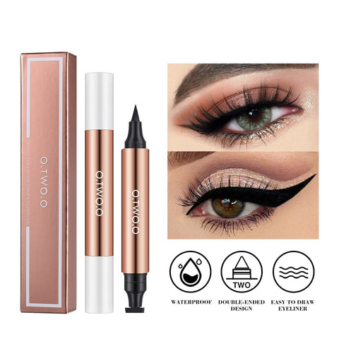 Black Liquid Eyeliner Pen Stamp Waterproof Fast Dry Precision Beauty Makeup Tool