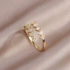 Fashion Jewelry Exquisite 14K Gold Plated Zircon Ring Adjustable