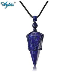 6 Sided Reiki Quartz Healing Crystal Stone Pointed Pendant Necklaces Adjustable Necklace