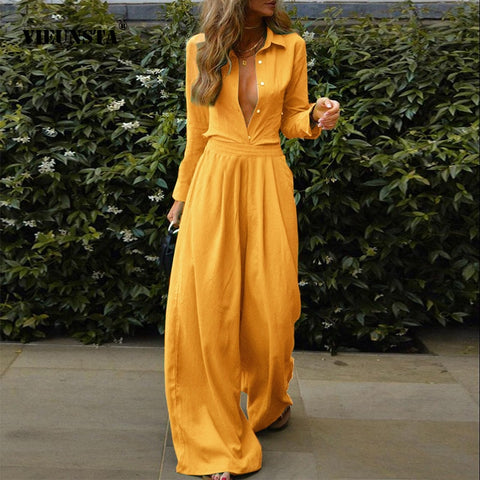Long Sleeve Top & Wide Leg Trouser Set Women 2-Piece Loose Casual Everyday Fashion Outfit