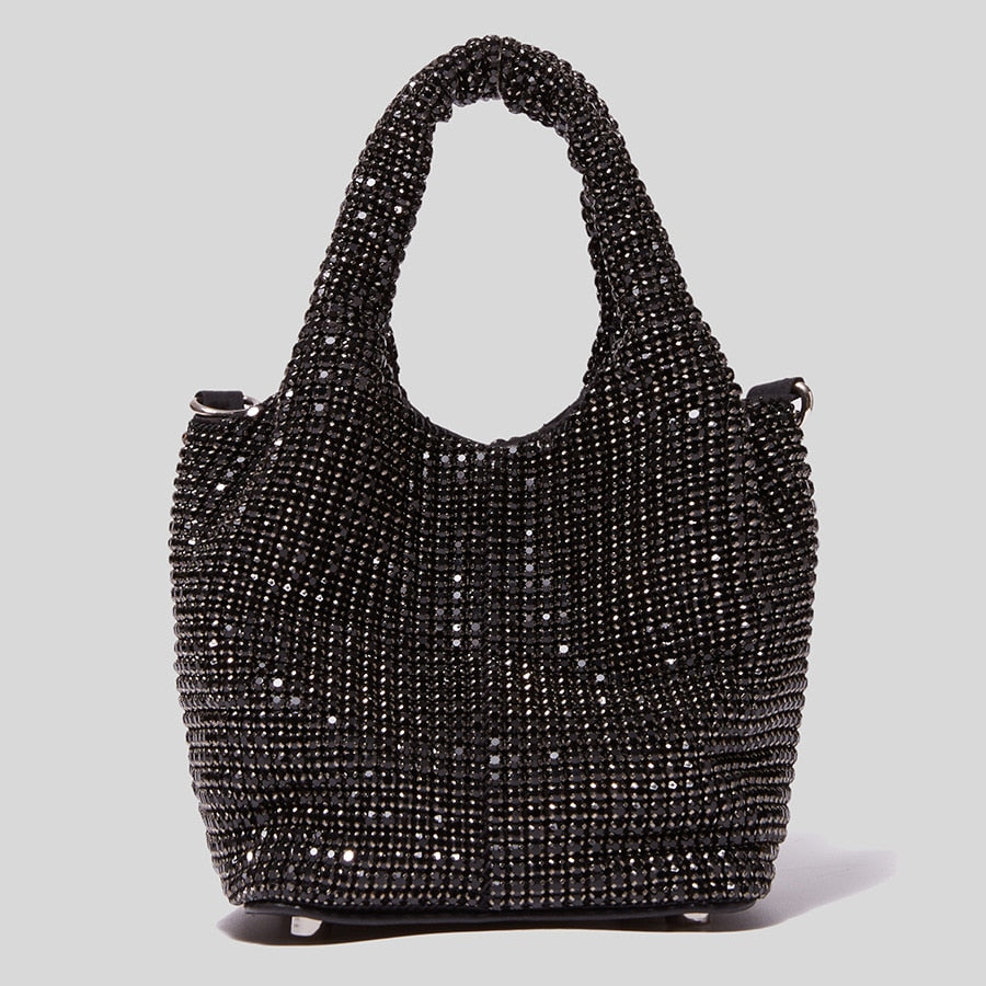 Women Shinny Rhinestone Mesh Shoulder Crossbody Bags