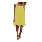 Plus Size S-3XL Summer Asymmetrical Sleeveless Dress Swim Cover