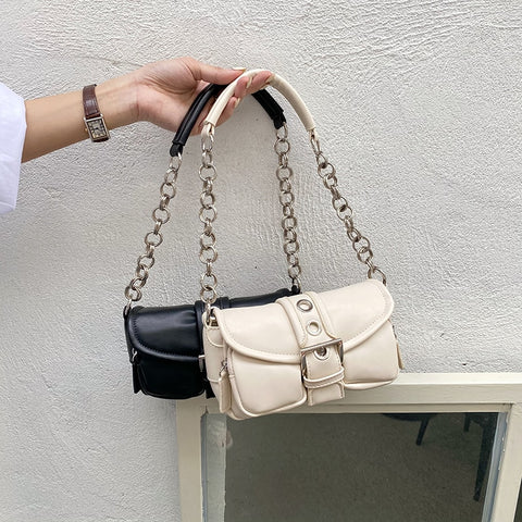 Vintage PU Leather Underarm Shoulder Bag Women Small Casual Elegant Fashion Handbag Purse