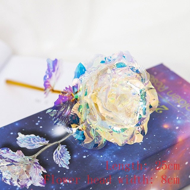 LED Foil Flower Glass Cover Light Valentine's Day Gift Romantic Home Decor Accessory
