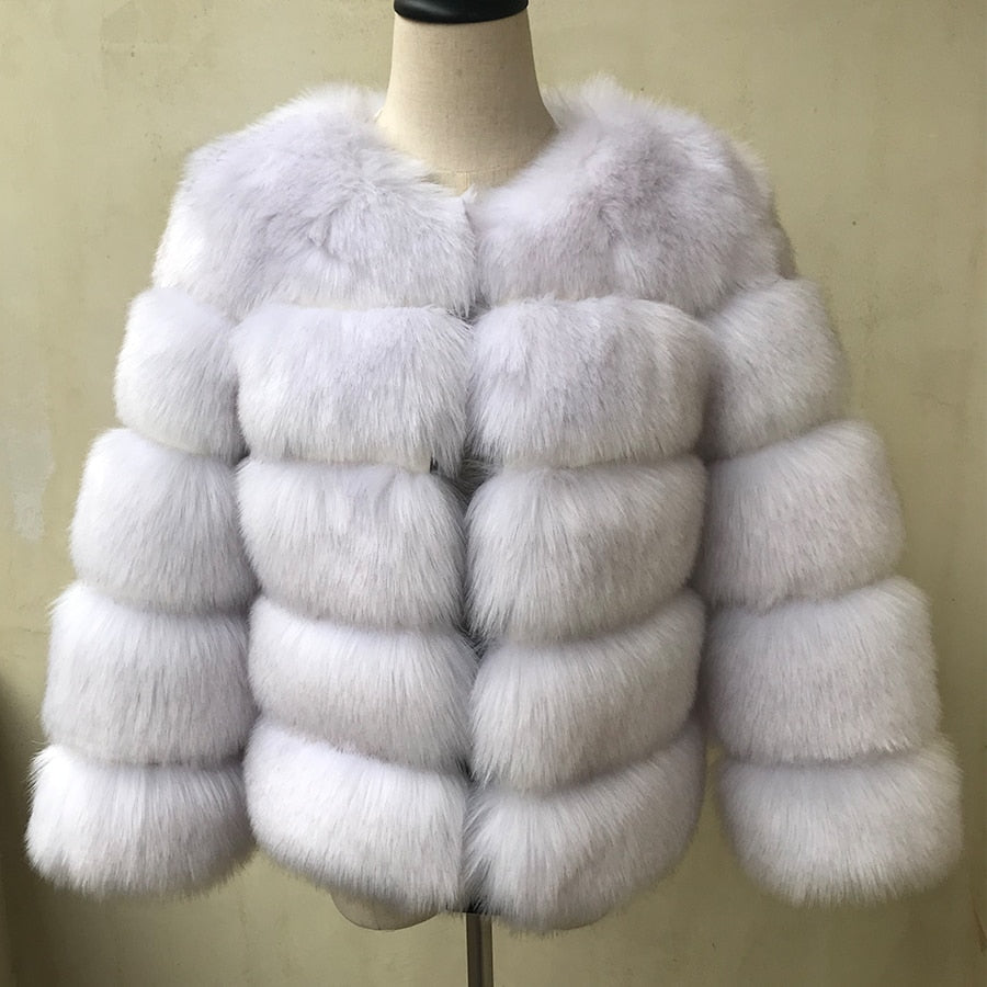 Women's New Fashion Faux Fur Winter Coat