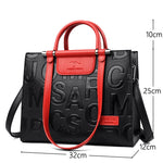 Large Capacity Handbag Vegan Leather Top Handle Messenger Tote