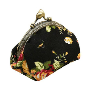 Vintage Mini Purse Flower Pattern Clutch Bag Retro Notions Bag